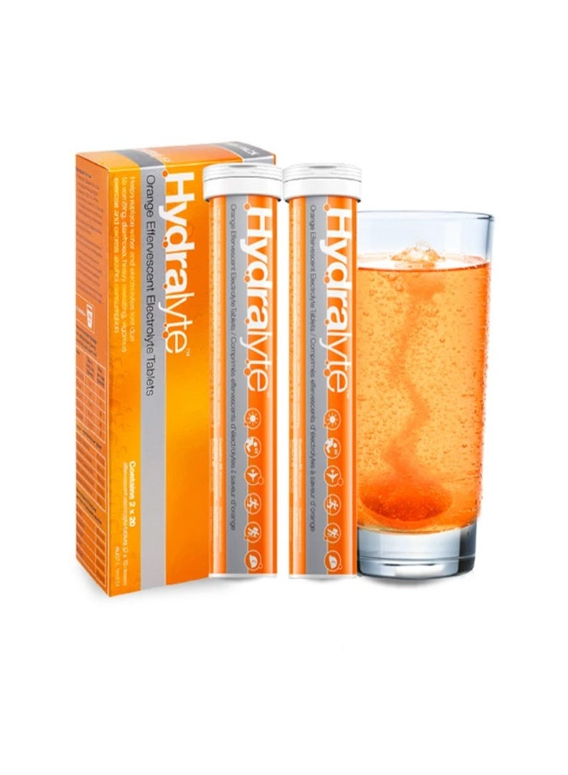 Hydralyte Twin Pack Effervescent Electrolyte Tablet - Orange - 40 Tablets - Image 2