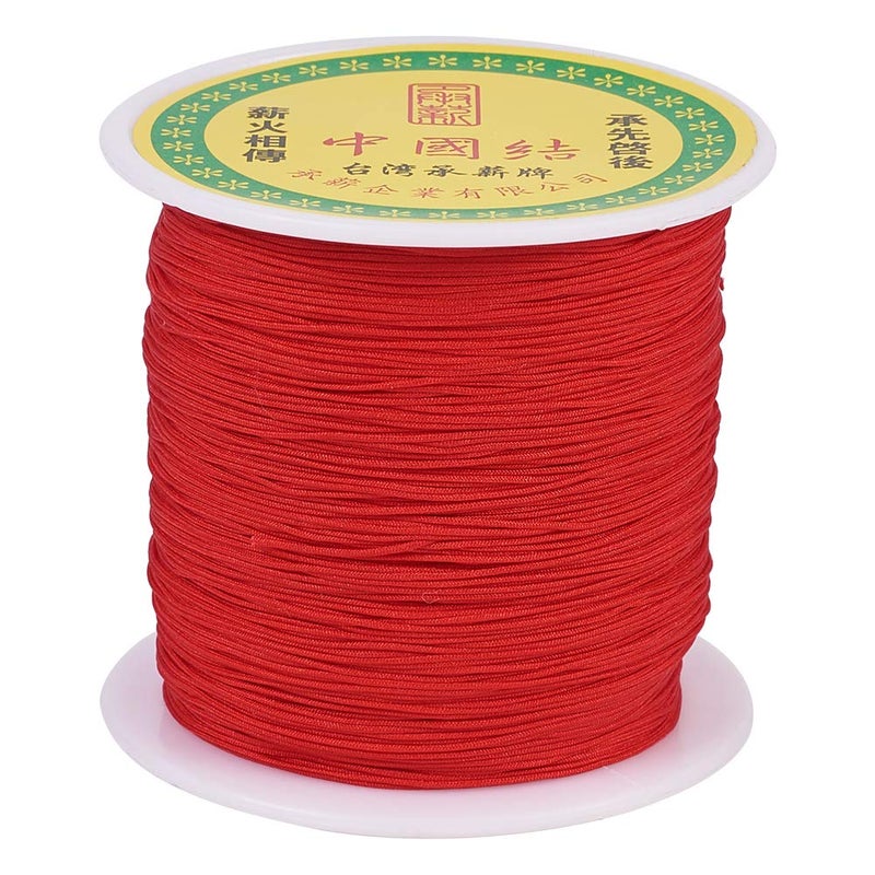 150 Yards 05mm Braided Nylon Crafting Thread Chinese Knotting Beading String Macrame Cord Rope for Necklace Bracelet Jewelry Craft Making Red