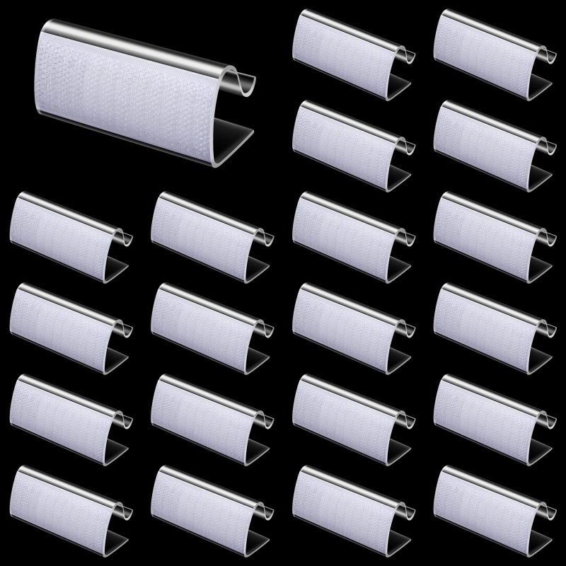 Maitys 24 Pieces Table Skirting Clips Clear Tablecloth Clips for Indoor Outdoor Events Wedding Meeting Party Picnic Banquet