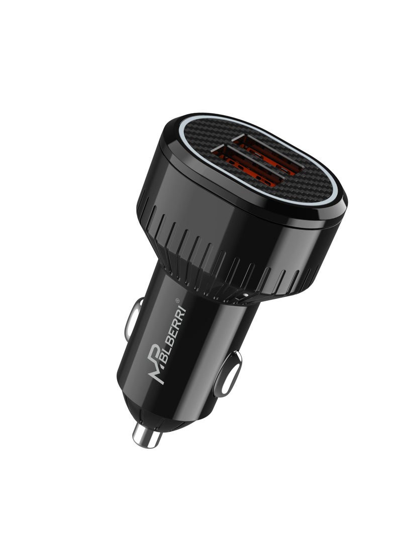 MPBLBERRI Premium Quality Dual USB Fast Car Charger - 3.1A Output (BLB-C214) - Image 1
