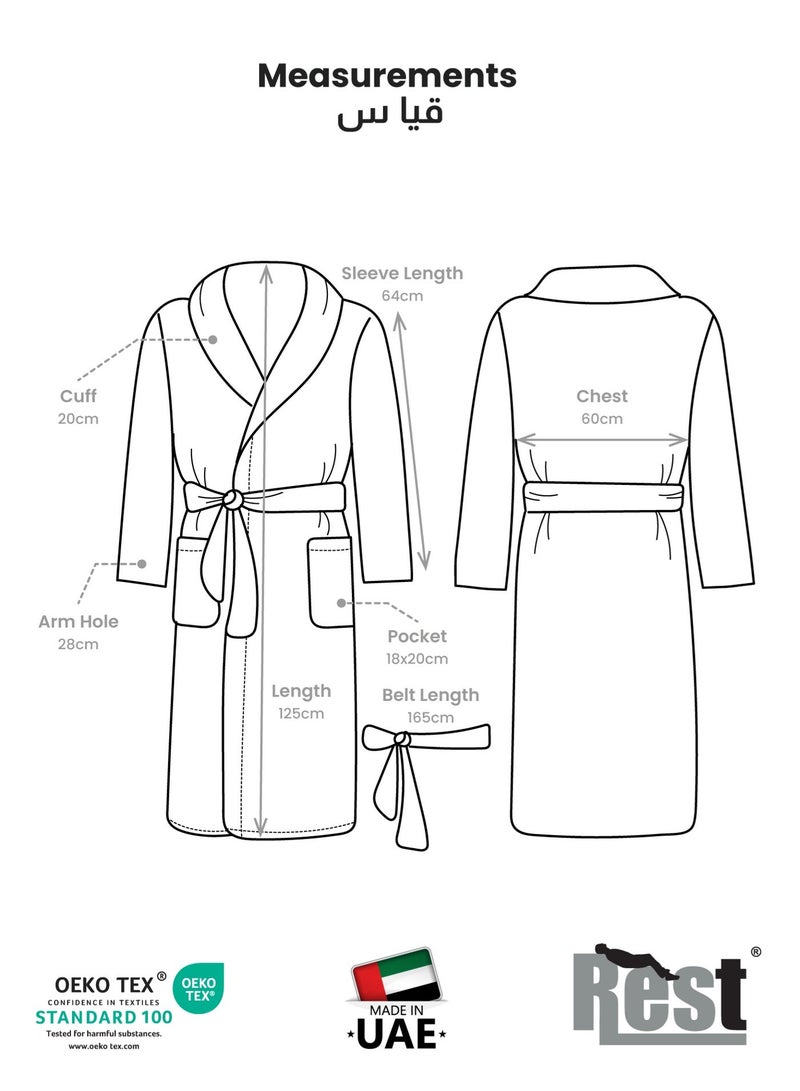 Cotton home Terry Bathrobe With Pockets SkyBlue XXL Hotel Luxury Loungewear Cotton Soft and Absorbent Comfortable After Shower Bathrobe Fade Resistant for Men and Women One Size Fits All 45x30x65cm - Image 4