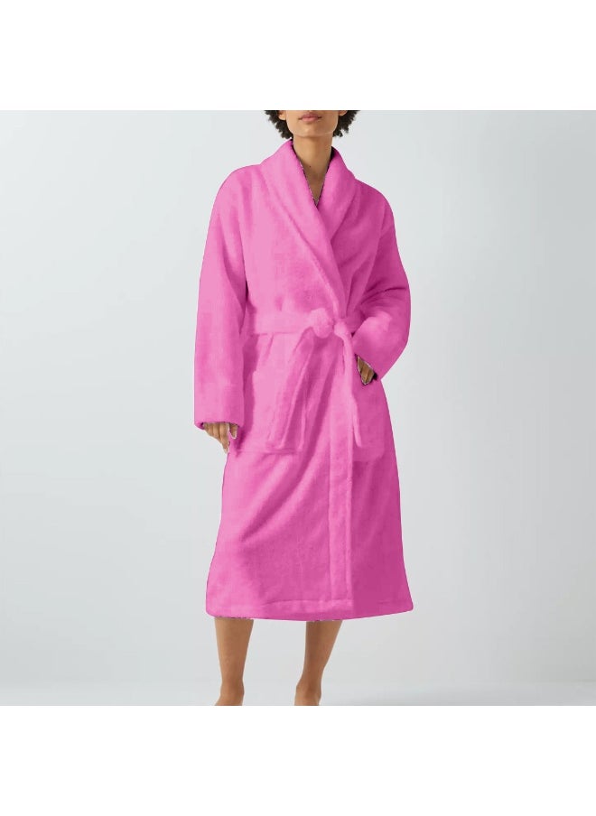 Rest Terry Bathrobe With Pockets Pink Xxl Hotel Luxury Loungewear Cotton Soft And Absorbent Comfortable After Shower Bathrobe Fade Resistant For Men And Women One Size Fits All 45X30X65Cm  - Image 3