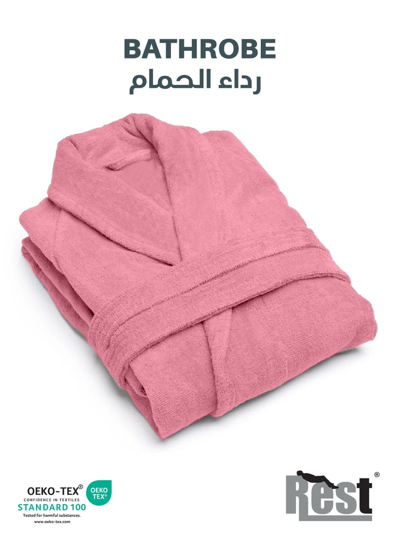 Rest روب حمام تيري مع جيوب أزرق سماوي XXL فاخرة للفنادق ملابس مريحة قطنية ناعمة وامتصاصية مريحة بعد الاستحمام مقاومة للتلاشي للرجال والنساء مقاس واحد يناسب الجميع 45x30x65 سم - Image 1