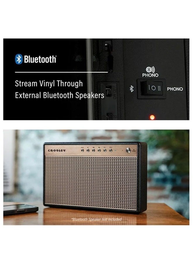 Berma Baby مشغل موسيقى أسود مشغل القرص الدوار المحمول مع مكبرات الصوت مشغل تسجيل الفونوغراف العتيق 33/45/ - Image 4