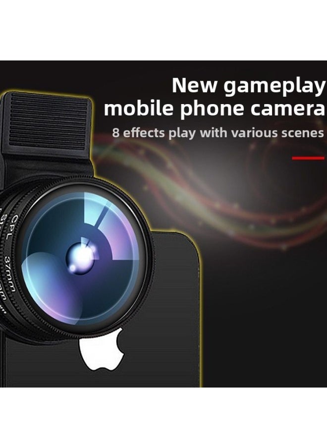 General Mobile Phone Filter Suit Polarizer CPL Close-up Microlens Starlight Mirror Gradient Light Reduction ND SLR Artifact Photography-Color:37 Adjustable Light Reduction ND(1-9 Gear) Free Mobile Phone Clip  - Image 3