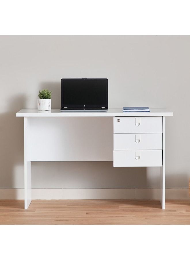 Home Box - Lisbon Study And Office Desk With 3 Drawers 60x75x120 cm - Image 1