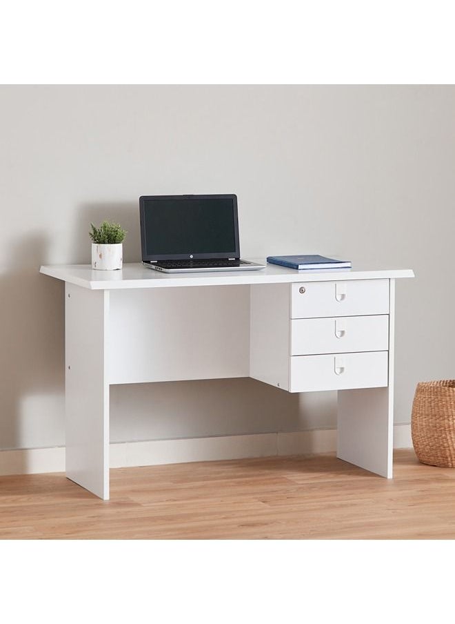 Home Box - Lisbon Study And Office Desk With 3 Drawers 60x75x120 cm - Image 1