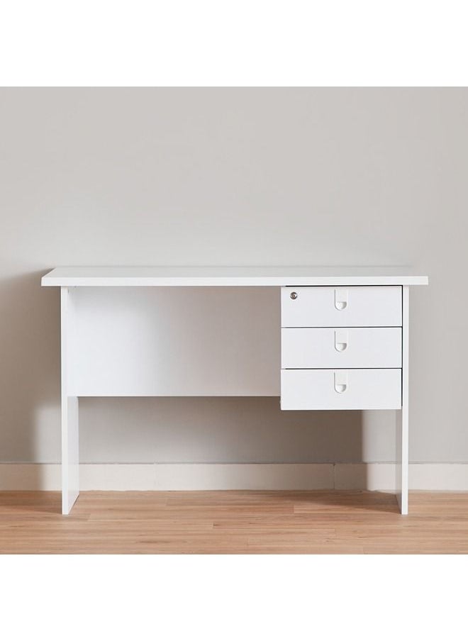 Home Box - Lisbon Study And Office Desk With 3 Drawers 60x75x120 cm - Image 1