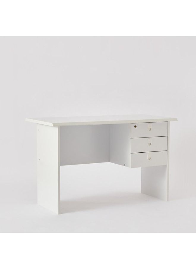 Home Box - Lisbon Study And Office Desk With 3 Drawers 60x75x120 cm - Image 1