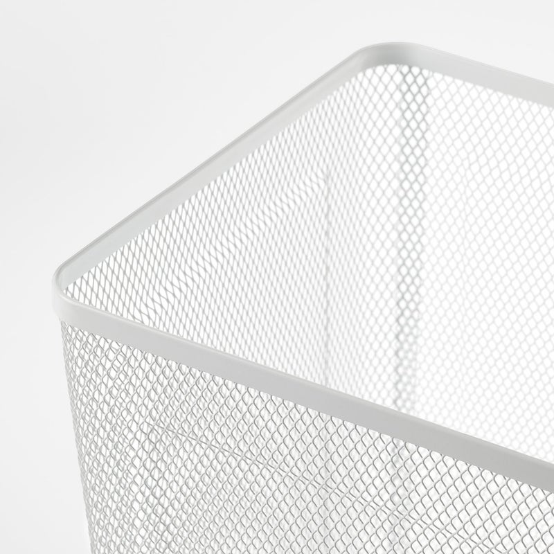 Baitique Wastepaper Basket, White Metal Mesh, 26×26×35 cm - Image 4