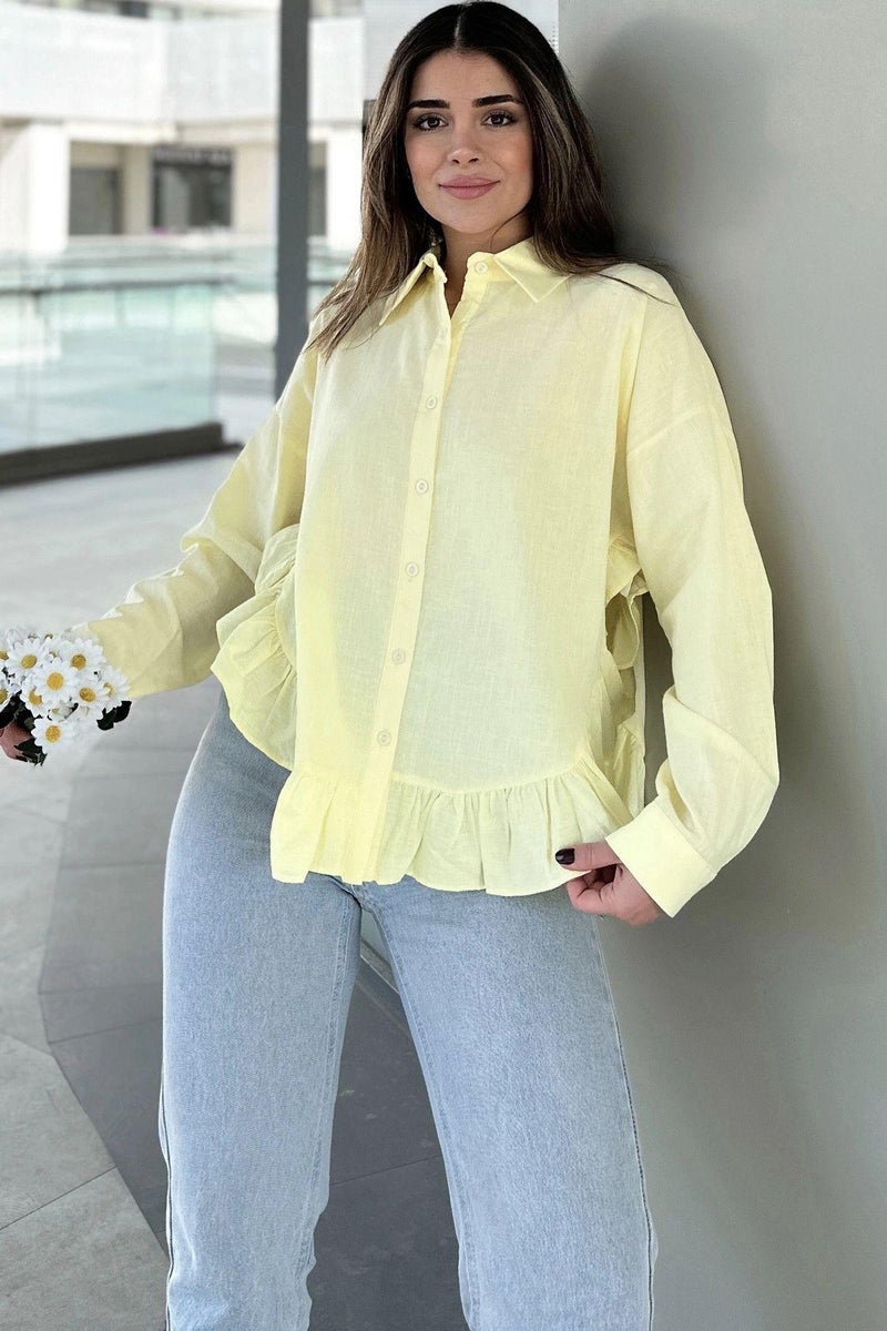Weshaya قميص نسائي أصفر - Image 4