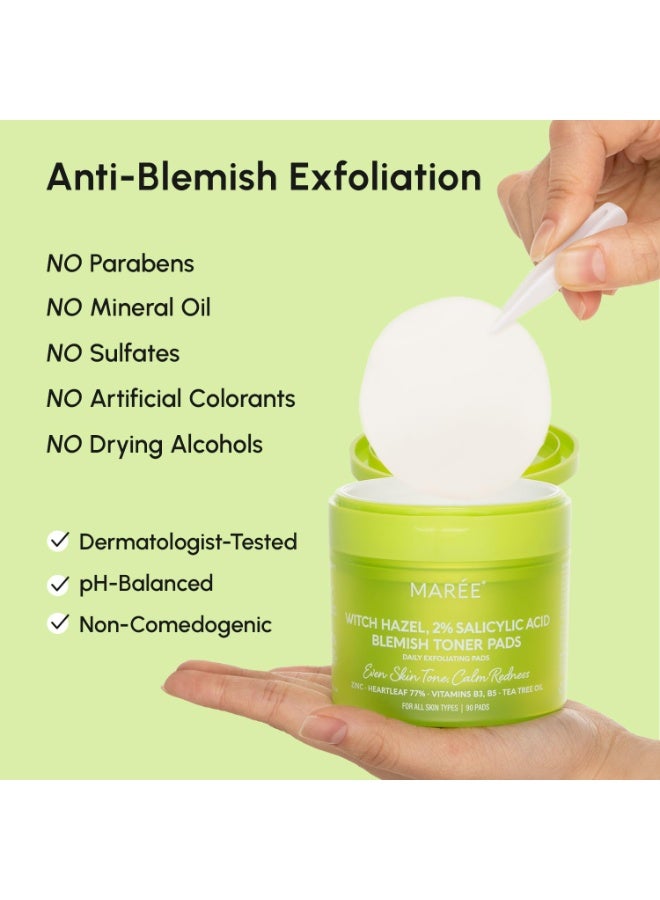 MAREE MAREE Blemish Toner Polishes - Daily Facial Radiance Toner Polish - Witch Hazel Pads Acne Face Toning - Acne Skin Care with BHA Salicylic Acid - Blemish Clearing Witch Hazel Wipes - Image 3
