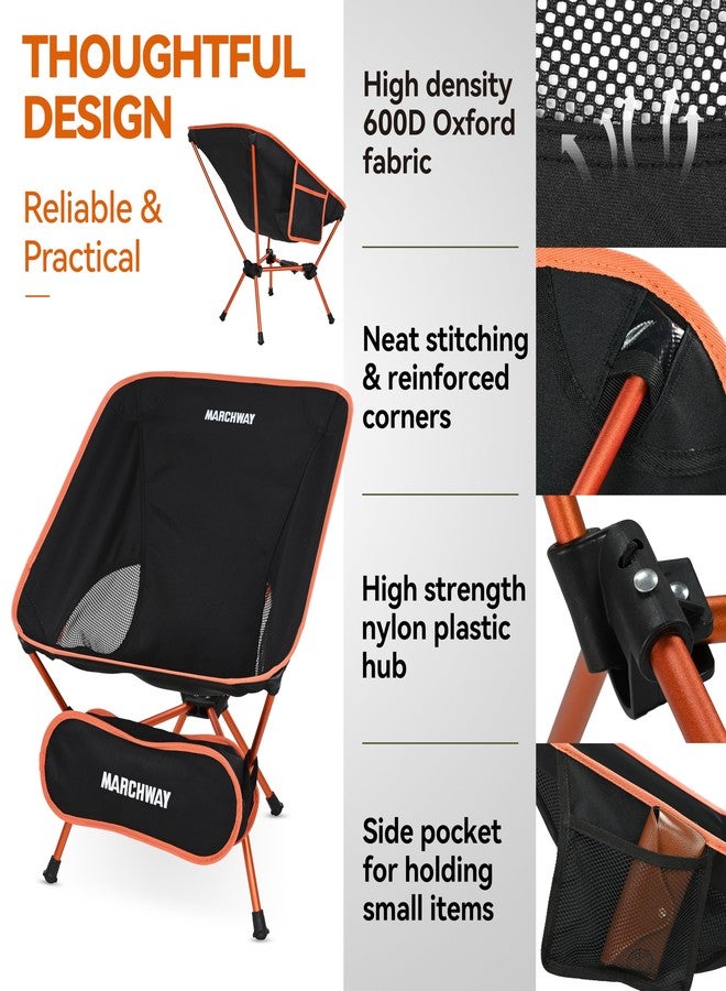 MARCHWAY Lightweight Folding Camping Chair with Spring Lock, Stable Compact Portable for Outdoor Camp, Travel, Beach, Picnic, Festival, Hiking, Backpacking (Orange) - Image 3
