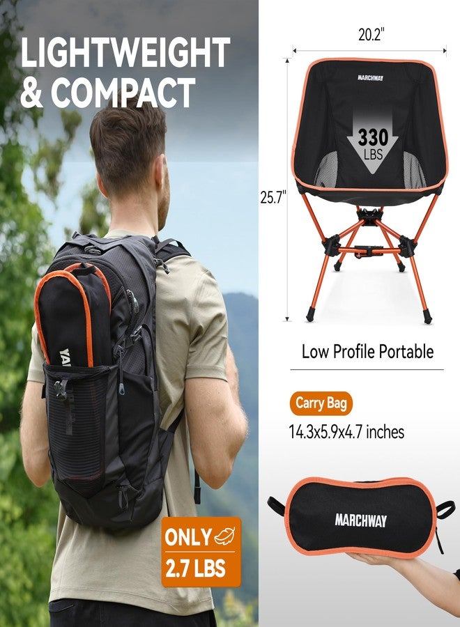 MARCHWAY Lightweight Folding Camping Chair with Spring Lock, Stable Compact Portable for Outdoor Camp, Travel, Beach, Picnic, Festival, Hiking, Backpacking (Orange) - Image 4