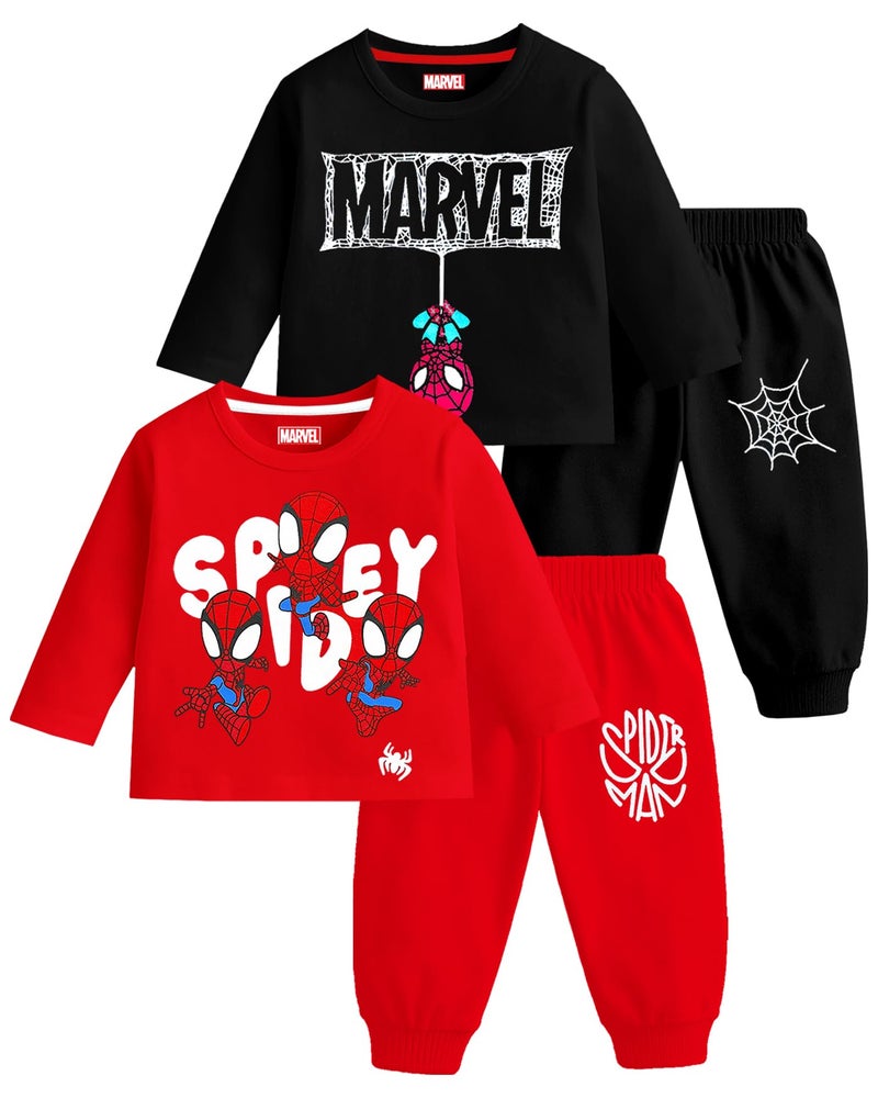 Kuchipoo © Marvel Boy Regular Fit Cotton T-Shirts and Pyjamas Set (KUC-PSUT-197, 5-6 Years, Multi-Colored) - Image 1