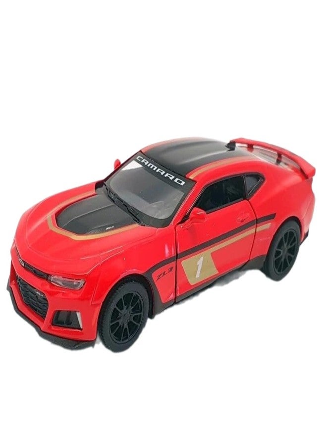 Mayatra's Kins mart 1:38 Scale Camaro Livery Edition Chevrolet Diecast Toy Car (Red) – Pull Back Action Sports Car Model with Opening Doors for Kids & Collectors - Image 1