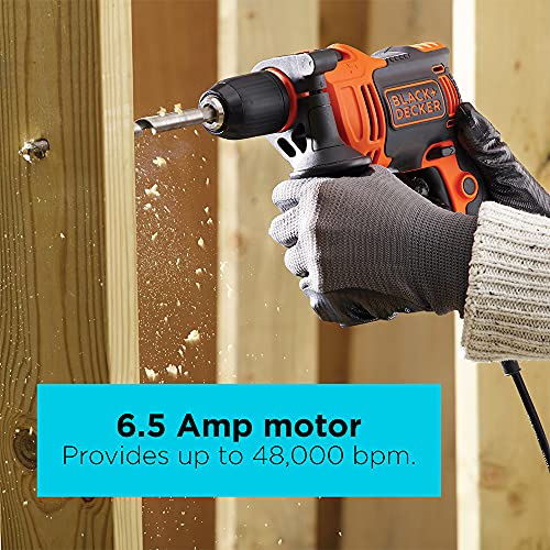 BLACK+DECKER Hammer Drill, 6.5-Amp, 1/2-Inch (BEHD201) - Image 3