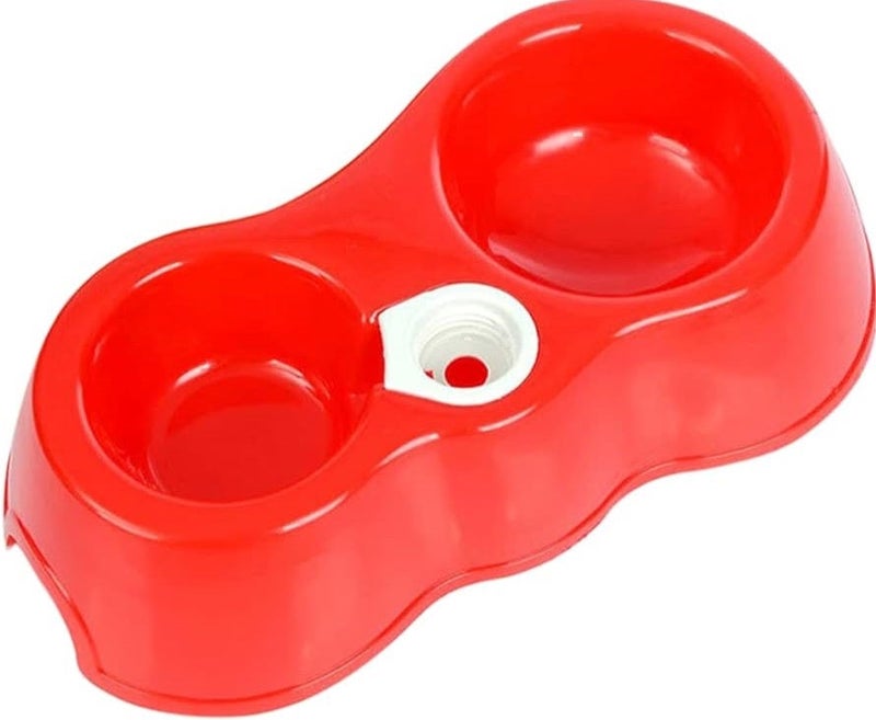 Small Plastic Bowl For Pets (Screw Cap for External Bottle) - Red - Image 1