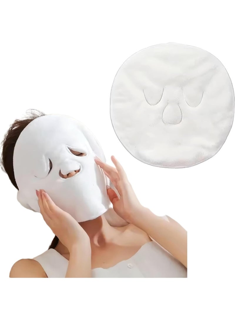 منشفة بخار للوجه قابلة لإعادة الاستخدام - أبيض | منشفة مرطبة للعناية بالبشرة ساخنة وباردة، مناسبة لعلاجات التجميل والمنتجعات الصحية والصالونات - Image 1