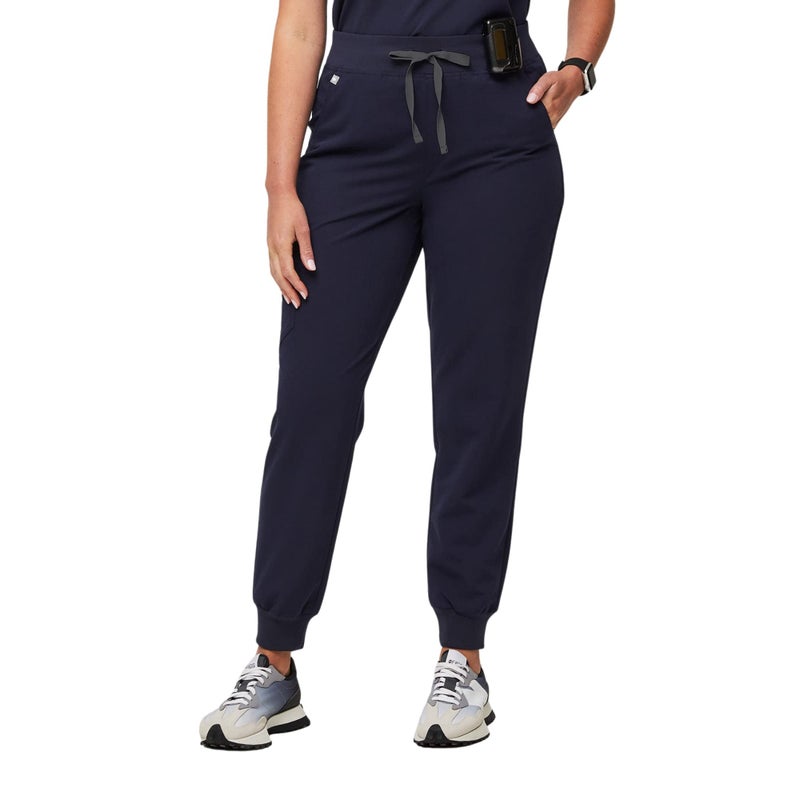 FIGS Zamora High Waisted Jogger Style Scrub Pants for Women Navy Petite XXS