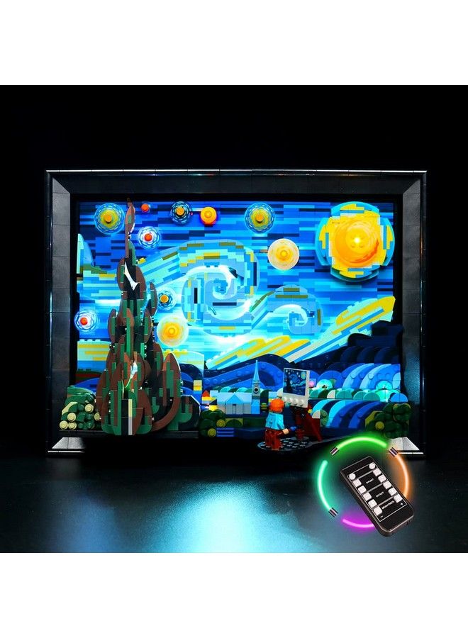 Vonado طقم إضاءة LED لإضاءة التحكم عن بعد Starry Night Lego 21333 متوافقة مع Lego Van Gogh Starry Night 21333 (بدون نموذج Lego) أضواء إبداعية DIY لمجموعة بناء Lego Art (أضواء فقط) - Image 2