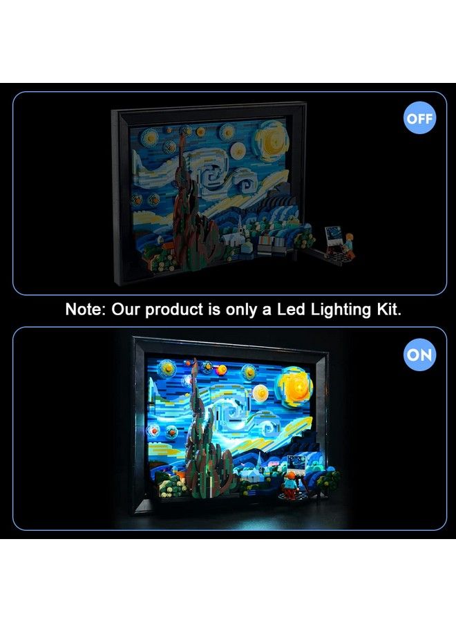 Vonado طقم إضاءة LED لإضاءة التحكم عن بعد Starry Night Lego 21333 متوافقة مع Lego Van Gogh Starry Night 21333 (بدون نموذج Lego) أضواء إبداعية DIY لمجموعة بناء Lego Art (أضواء فقط) - Image 4