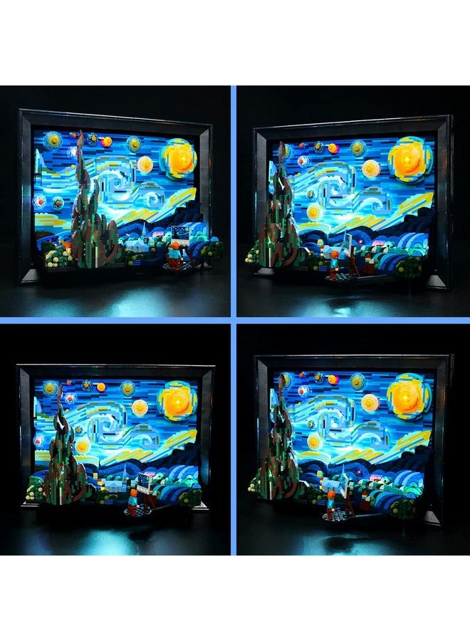 Vonado طقم إضاءة LED لإضاءة التحكم عن بعد Starry Night Lego 21333 متوافقة مع Lego Van Gogh Starry Night 21333 (بدون نموذج Lego) أضواء إبداعية DIY لمجموعة بناء Lego Art (أضواء فقط) - Image 5