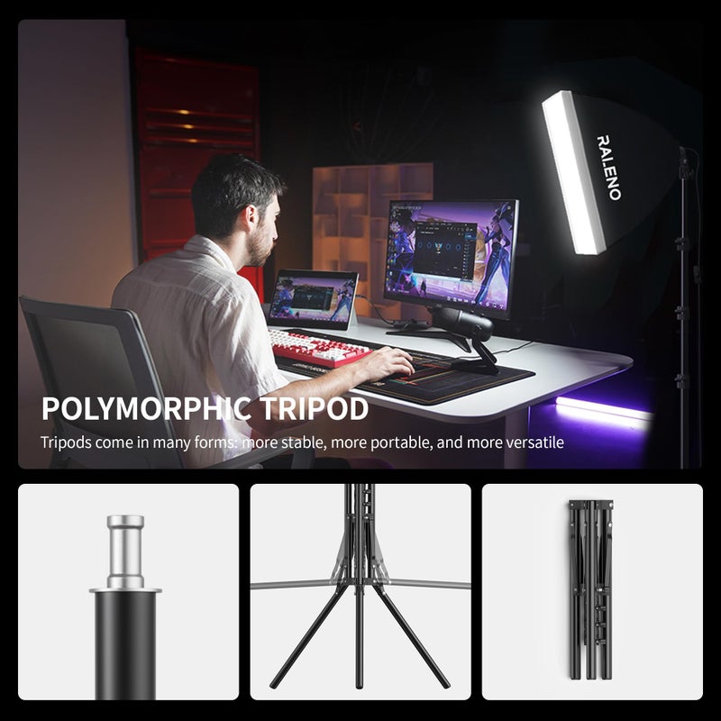 RALENO Softbox Photography Lighting Kit, 16'' x 16'' Softbox Lighting for TikTok with LED Bulb (50W | 5500K | 97 CRI | TLCI≥97), Continuous Lighting for Video Recording & Photography Shooting - Image 4