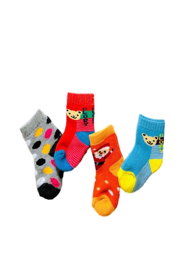 Freshfoot Cute and Colourful New Born Baby socks Set 0 to 12 months,(Size 0-12 Months)(Pack of 6) Multi-colored (4) - Image 1