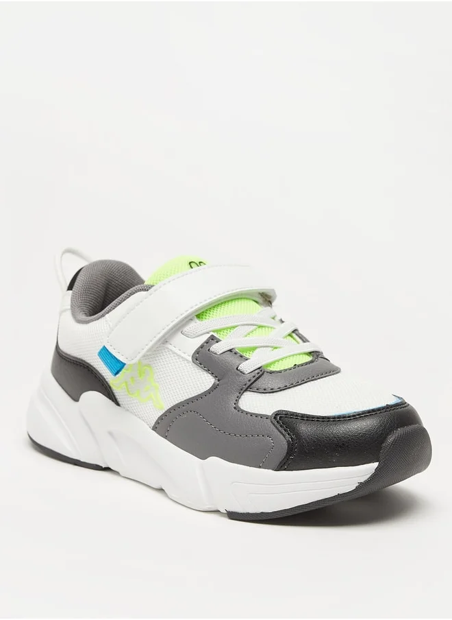 Kappa Boys' Colourblock Lace Detail Sports Shoes with Hook and Loop Closure