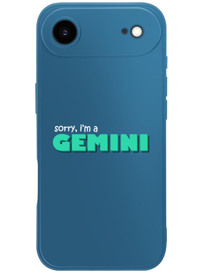 Theodor Protective Slim Fit Case Liquid Silicone Cover with Full Body Protection Anti-Scratch Shockproof Case For Apple iPhone 17 Air (Blue) Gemini - White - Image 1