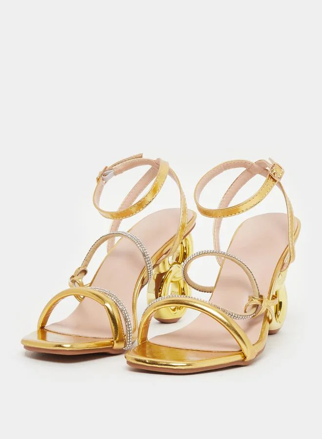 Take Two Ankle Strap Open Toe Sandals by Styli