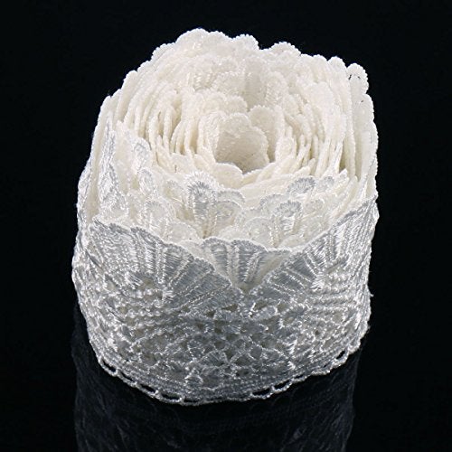URBEST Lace Trim Fan Tail Durable Polyester Eyelet Lace Ribbon Embroidered Applique for Home Decor DIY Sewing Craft, 2.7 Inch Wide (White, 3 Yard) - Image 5