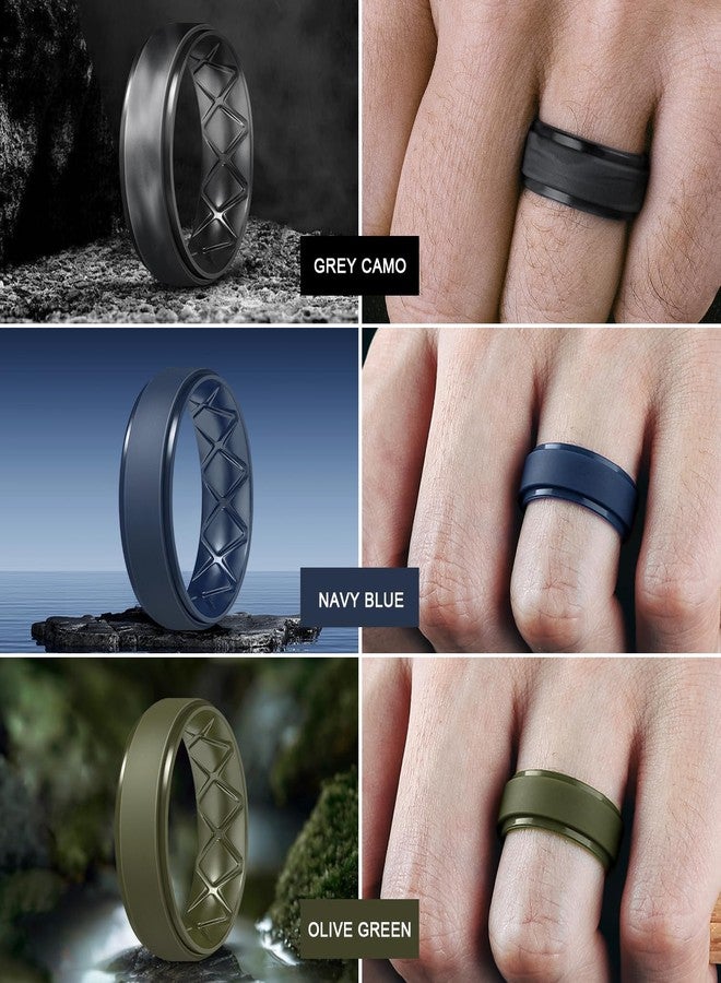 Egnaro Silicone Wedding Ring for Women,Thin and Stackble Braided Rubber Wedding Bands,No-Toxic,Skin Safe, 6.5-7, Silicone, No Gemstone - Image 3