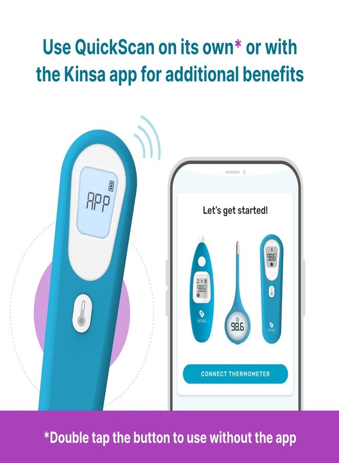 Kinsa QuickScan Smart Thermometer - No-Touch, Contactless Digital Forehead Thermometer for Babies, Kids, Adults - Works with a Smartphone App to Track Family Health & Offer Symptom Advice - Image 3