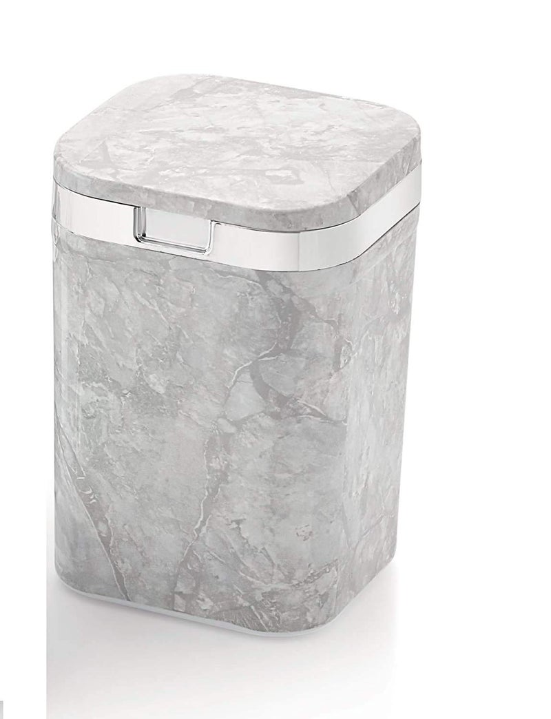 OANGO Marbal Looks Opal 4 Piece Bathroom Accessories Set Soap Dispenser Toothbrush Holder Soap Dish & Dumpster (White) - Image 2