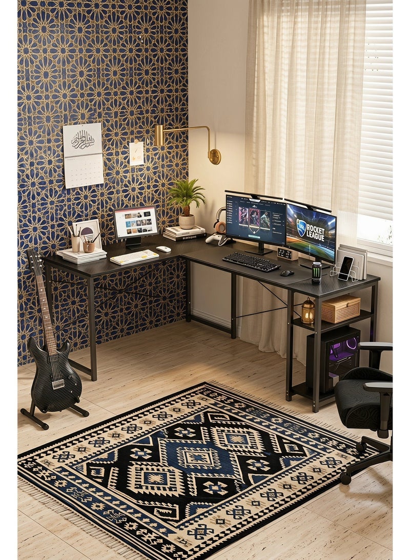 Visionnaire L-Shaped Computer Desk with Extendable Design, Modular Workstation for Home Office Study & Gaming, Large Surface & Sturdy Construction - Image 2