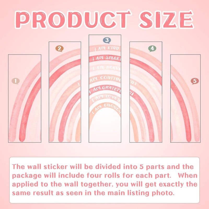 Tinideya Watercolor Rainbow Wall Decal - Image 3