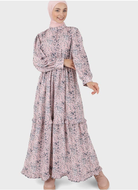 Floral Printed Tiered Dress
