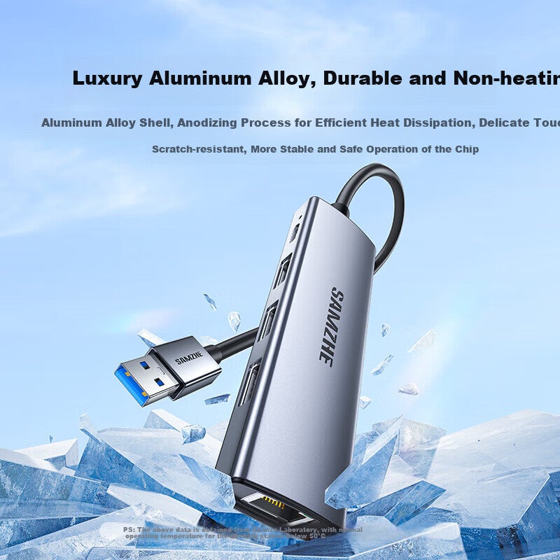 SAMZHE USB3.0 إلى جيجابت إيثرنت توسيع حوض الوصل الفاصل ، محول كابل شبكة الكمبيوتر المحمول RJ45 محول سطح المكتب توسيع حوض HWK1-A - Image 4