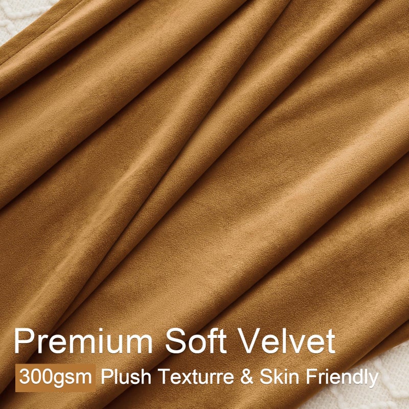 Drapenova Gold Brown Velvet Pinch Pleated Curtains 84 Inches Long for Living Room Bedroom Yellow Luxury Elegant Decorative Thermal Insulated Room Darkening Window Treatments,40x84 Inches,2 Panels - Image 3