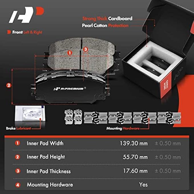 rayihni APremium Front Drilled and Slotted Disc Brake Rotors and Pads Kit Compatible with Toyota RAV4 20062018 Prius V Lexus HS250h Scion xB 6PC Set - Image 4