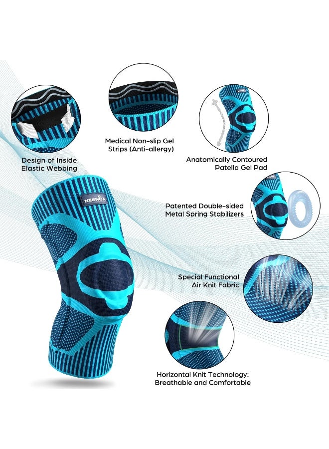 NEENCA Professional Knee Brace, Compression Knee Sleeve with Patella Gel Pad & Side Stabilizers Knee Support Bandage for Pain Relief Medical Knee Pad for ACL Running Joint Recovery - Image 2
