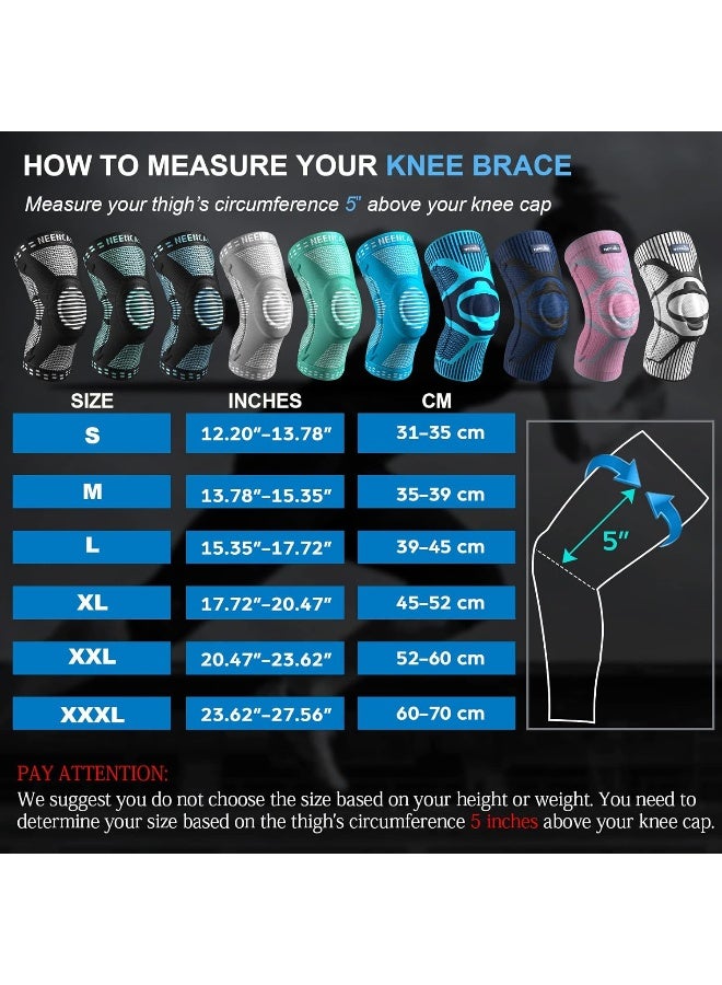 NEENCA Professional Knee Brace, Compression Knee Sleeve with Patella Gel Pad & Side Stabilizers Knee Support Bandage for Pain Relief Medical Knee Pad for ACL Running Joint Recovery - Image 5