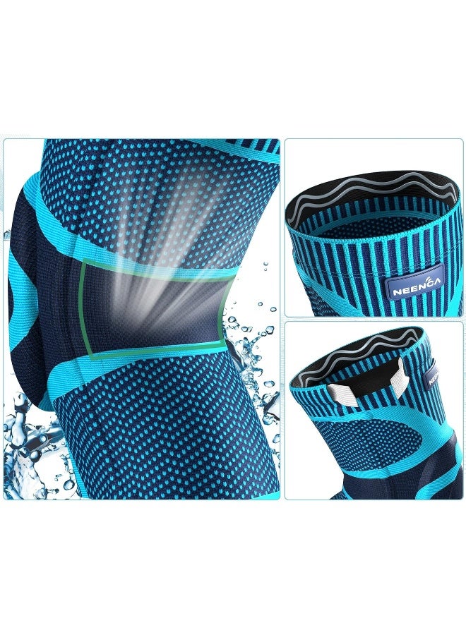 NEENCA Professional Knee Brace, Compression Knee Sleeve with Patella Gel Pad & Side Stabilizers Knee Support Bandage for Pain Relief Medical Knee Pad for ACL Running Joint Recovery - Image 3