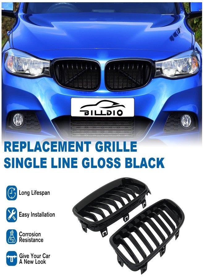 BILLDIO F30 Grille - Black Kidney Single slats Grill Compatible With BMW 3 Series F30 F31 2012-2018 320i 328i 328d 330e 330i 335i 340i 328i,ABS Gloss Black Kidney Grill - Image 2