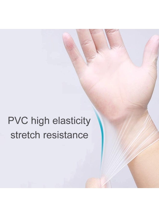 فينيل قفازات فينيل لاتكس شفافة خالية من البودرة للاستخدام مرة واحدة، 100 قطعة في كل علبة - Image 4