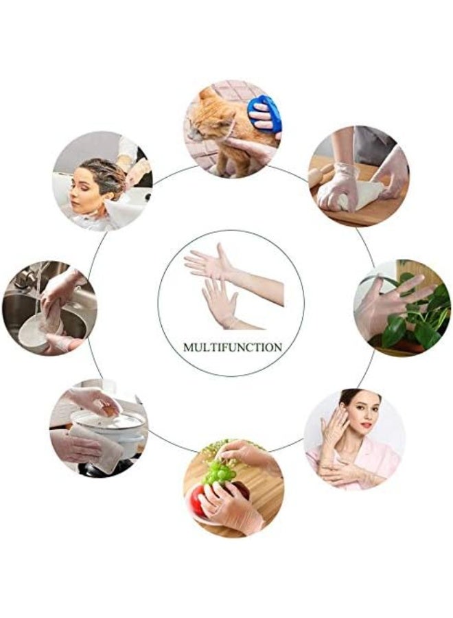 فينيل قفازات فينيل لاتكس شفافة خالية من البودرة للاستخدام مرة واحدة، 100 قطعة في كل علبة - Image 2