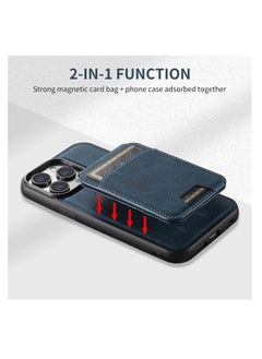 Aookay For iPhone 16 Pro Max Leather Card Holder Phone Case, Magnetic Stand, Wireless Charging Leather Cover 2 in 1 Detachable Card Case Phone Case Compatible for iPhone16 Pro Max (Black-H15)  - Image 5