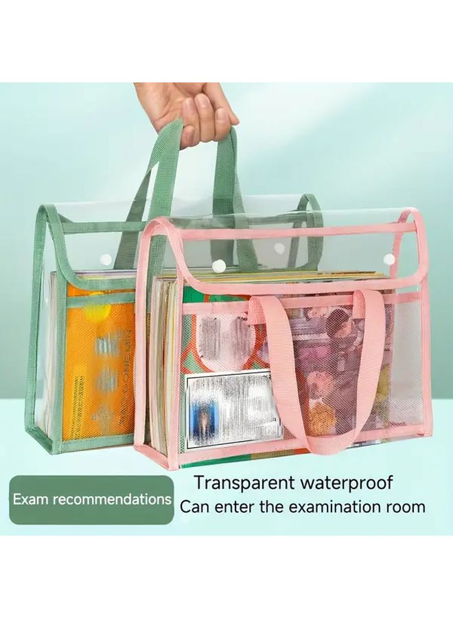 Green Horizontal Style Expandable File Folder 24 Pockets Waterproof Portable for Office School - Image 4